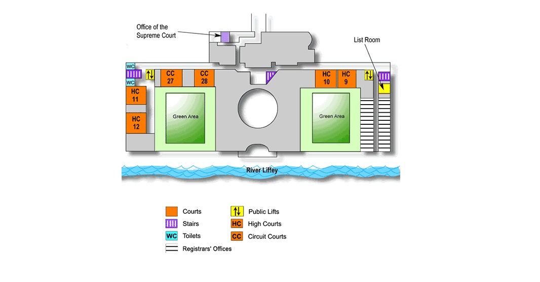 Map of the Four Courts – first floor