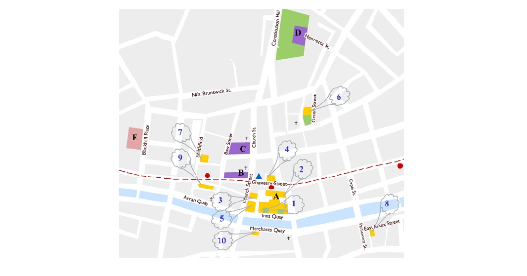 Map of the Four Courts general area