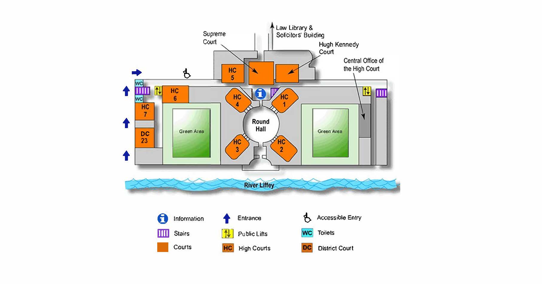 Map of the Four Courts – ground floor